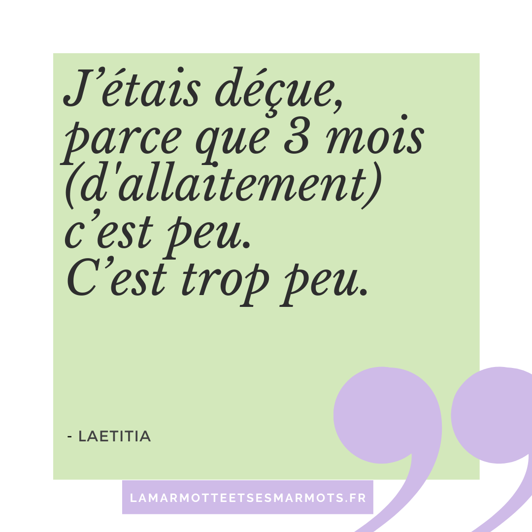 laetitia décue fin allaitement